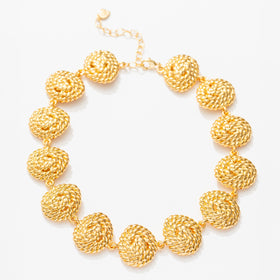 Braided Knot Necklace in Gold